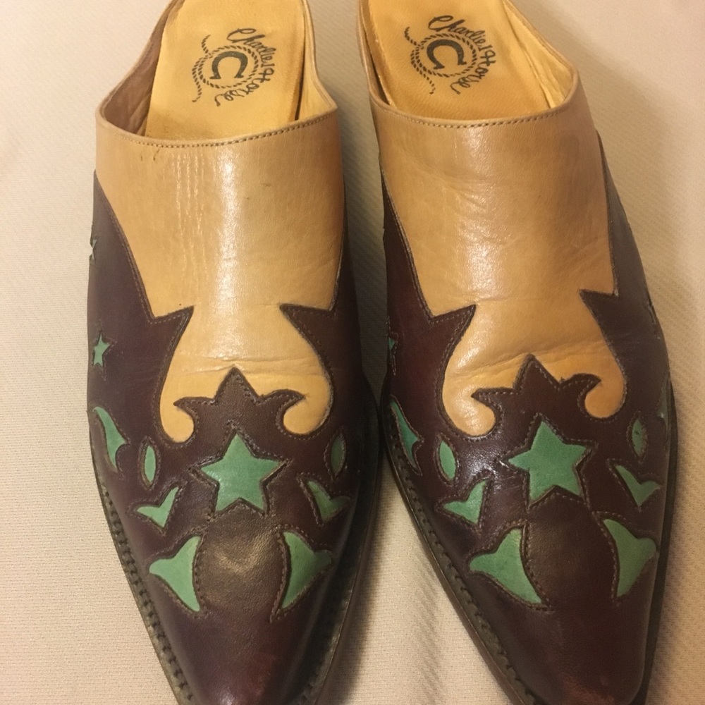 Charlie 1 Horse Artisan Handcrafted Shoe Size 6.5 M; Brown & Teal